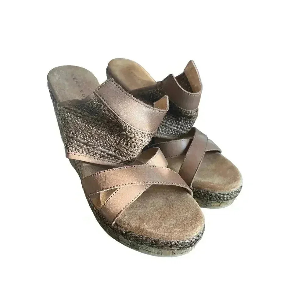 Very volatile Los Angeles wedges cork and woven strappy size 10